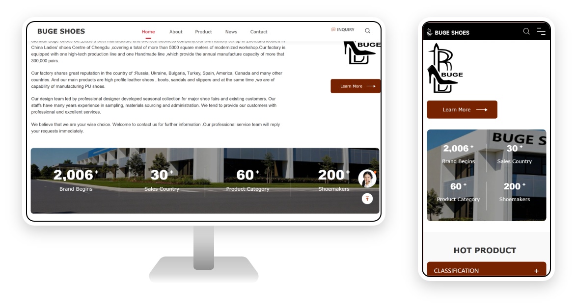 Women's Footwear Export Independent Website Development Case: Craftsmanship in Every Stitch